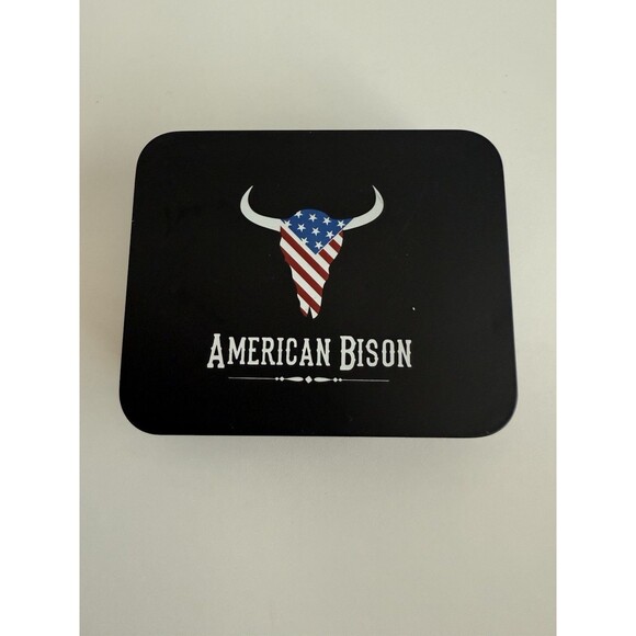 American Bison Genuine Leather Trifold Wallet Brown NEW - Picture 2 of 9